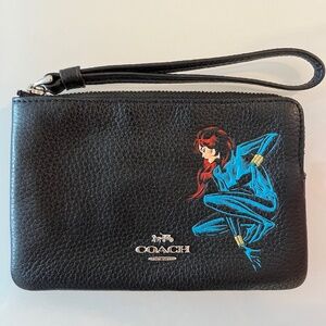 Coach Marvel Black Widow Wristlet